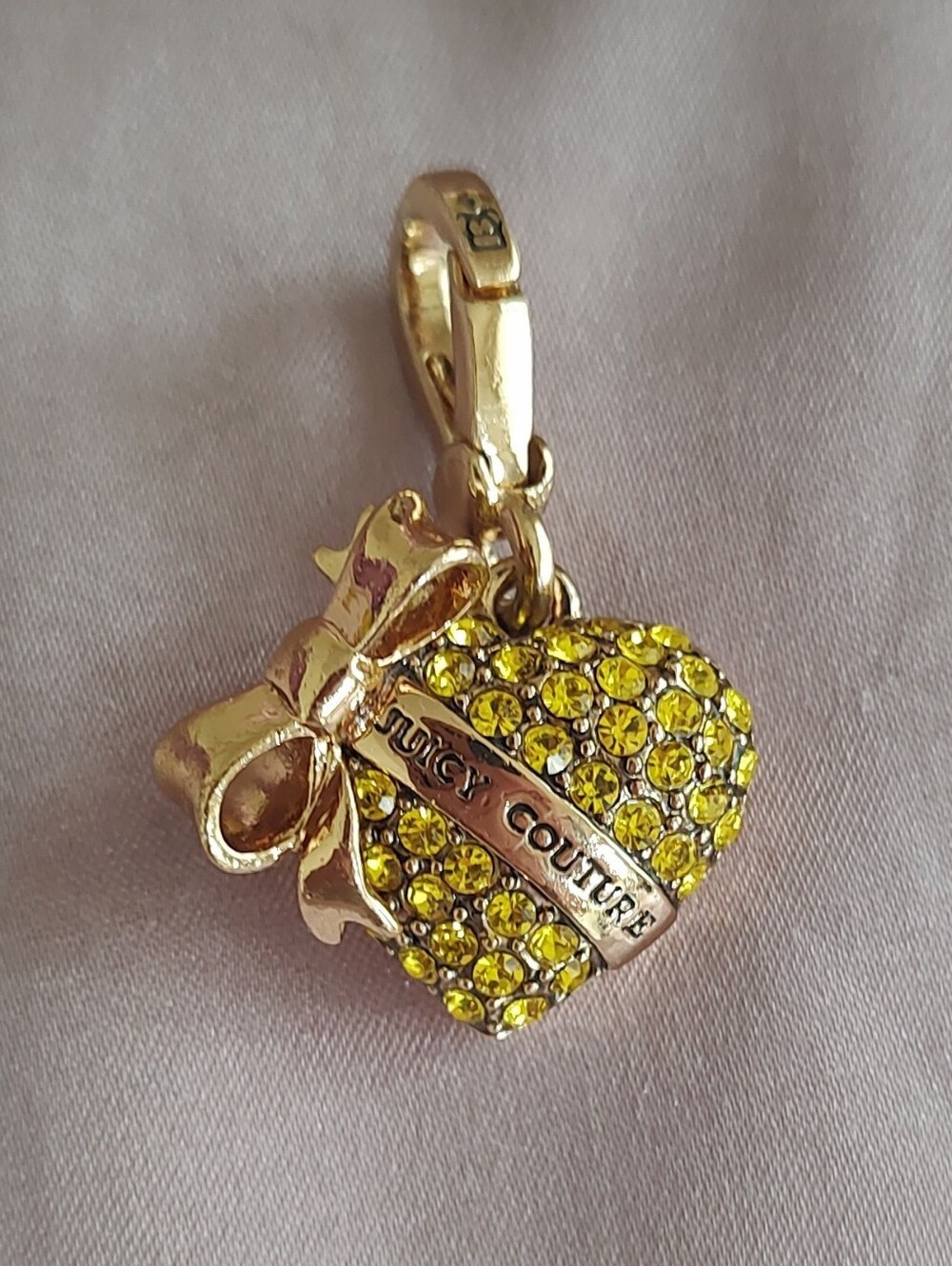 Vintage Juicy Couture Yellow Pave Heart Charm